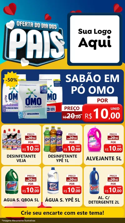 Modelo de Rede Social para Stories com o tema Oferta Do Dia Dos Pais para Produtos de Limpeza
