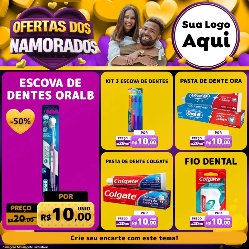 Modelo de Rede Social para Feed Facebook com o tema Oferta Dos Namorados para Higiene Pessoal