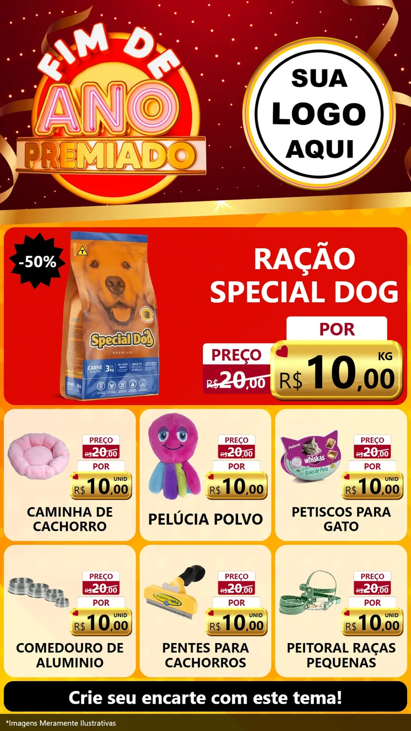 Modelo de Rede Social para Stories com o tema Fim de Ano Premiado para Pet Shop