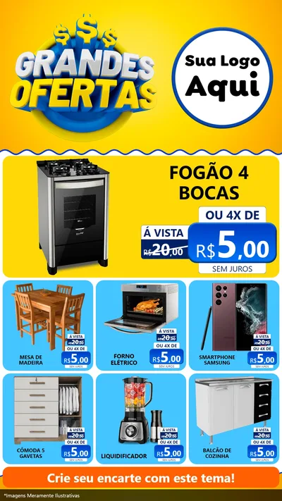 Modelo de Rede Social para Stories com o tema Grandes Ofertas para Móveis e Eletro