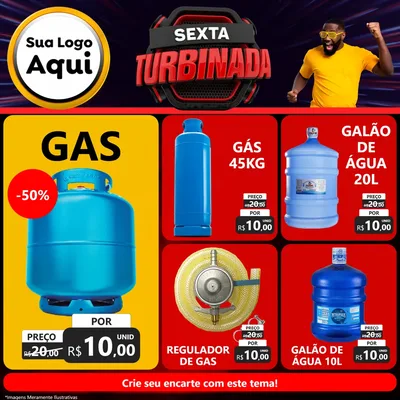 Modelo de Rede Social para Feed Facebook com o tema Sexta Turbinada para Água e gás