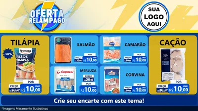 Modelo de TV para TV Horizontal com o tema Oferta Relâmpago para Peixaria