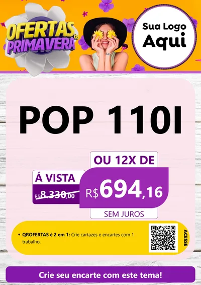 Modelo de Cartaz para Cartaz A4 Vertical com o tema Ofertas Da Primavera para Concessionaria de Motos