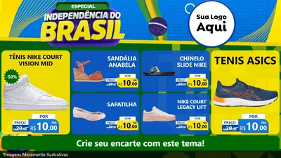 Modelo de TV para TV Horizontal com o tema Especial Independência do Brasil para Calçados