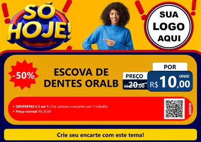 Modelo de Cartaz para Cartaz A4 Horizontal com o tema Só Hoje! para Higiene Pessoal