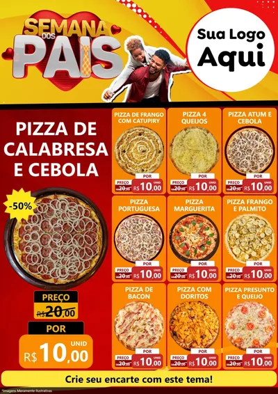 Modelo de Encarte para Encarte A4 Vertical com o tema Semana Dos Pais para Pizzaria