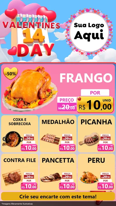 Modelo de Rede Social para Stories com o tema Valentine's Day para Assados