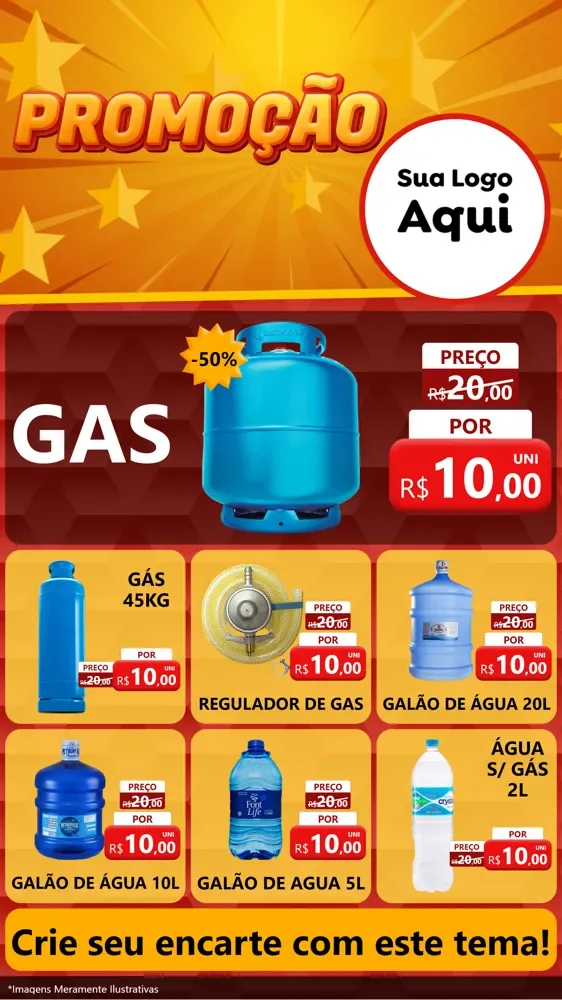 Modelo de Rede Social para Stories com o tema Promoção para Água e gás