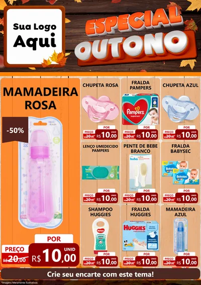 Modelo de Encarte para Encarte A4 Vertical com o tema Especial Outono para Bebês