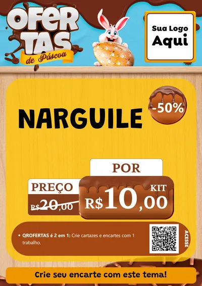 Modelo de Cartaz para Cartaz A4 Vertical com o tema Ofertas de Páscoa para Tabacaria