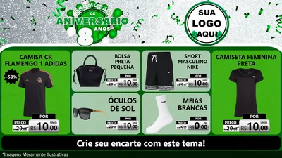 Modelo de TV para TV Horizontal com o tema Promoção de Aniversário - 8 Anos para Roupas e acessórios