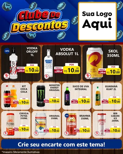 Modelo de Rede Social para Feed Instagram com o tema Clube de Descontos para Distribuidora de bebidas