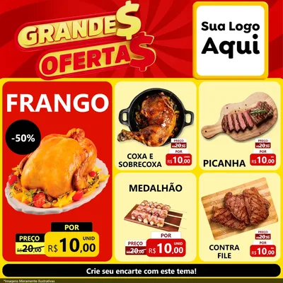Modelo de Rede Social para Feed Facebook com o tema Grandes Ofertas para Assados