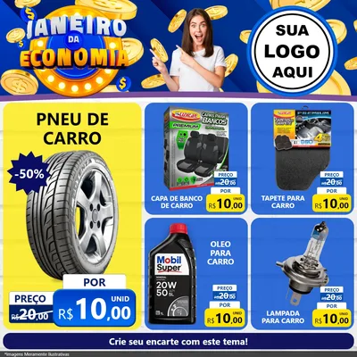Modelo de Rede Social para Feed Facebook com o tema Janeiro da Economia para Auto peças