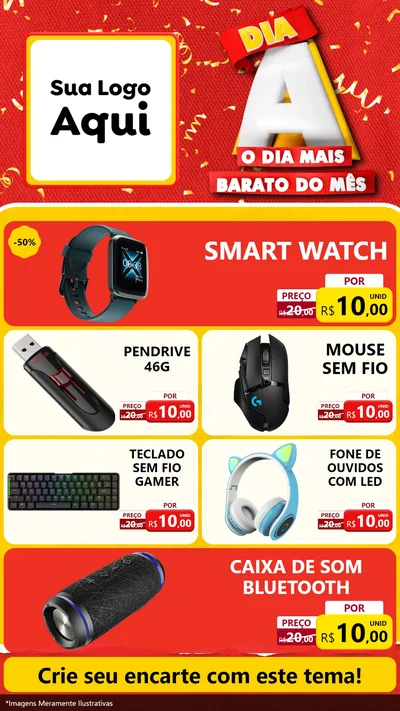Modelo de TV para TV Vertical com o tema Dia A o Dia Mais Barato do Mês para Informática