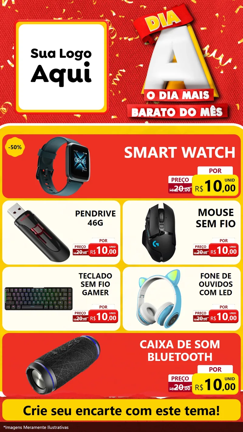 Modelo de TV para TV Vertical com o tema Dia A o Dia Mais Barato do Mês para Informática