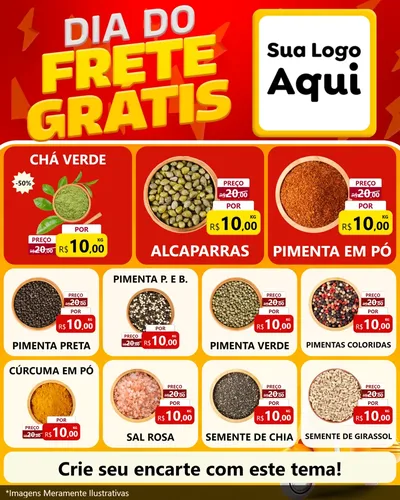 Modelo de Rede Social para Feed Instagram com o tema Dia do Frete Grátis para Produtos Naturais