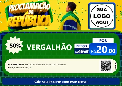 Modelo de Cartaz para Cartaz A4 Horizontal com o tema Proclamação da República para Ferragens