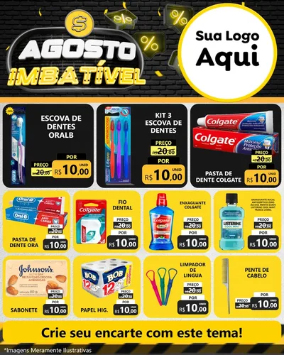 Modelo de Rede Social para Feed Instagram com o tema Agosto Imbatível para Higiene Pessoal