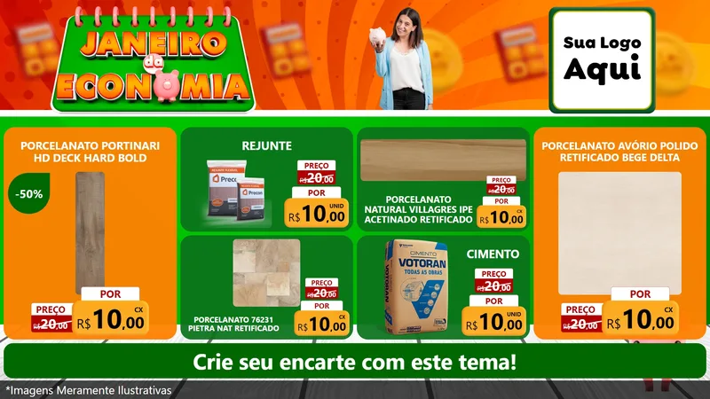 Modelo de TV para TV Horizontal com o tema Janeiro da Economia para Pisos e revestimentos