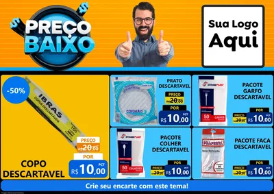 Modelo de Encarte para Encarte A4 Horizontal com o tema Preço Baixo para Embalagens