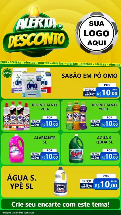 Modelo de TV para TV Vertical com o tema Alerta de Desconto para Produtos de Limpeza