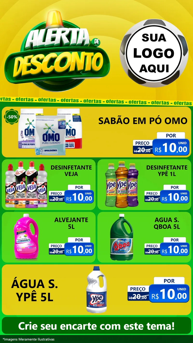 Modelo de TV para TV Vertical com o tema Alerta de Desconto para Produtos de Limpeza