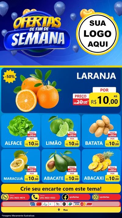 Modelo de Rede Social para Stories com o tema Ofertas de Fim de Semana para Hortifrúti