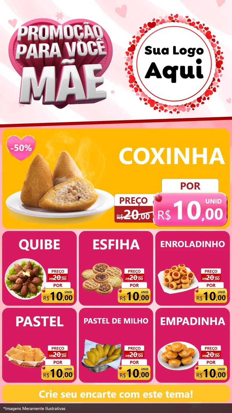 Modelo de Rede Social para Stories com o tema Promoção Para Você Mãe para Salgadaria