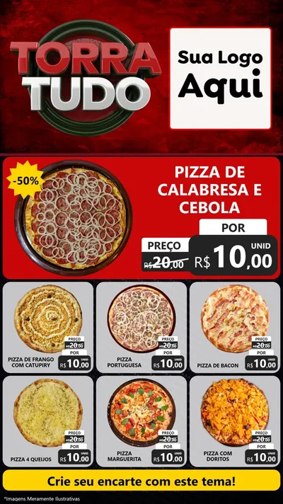 Modelo de Rede Social para Stories com o tema Torra Tudo para Pizzaria