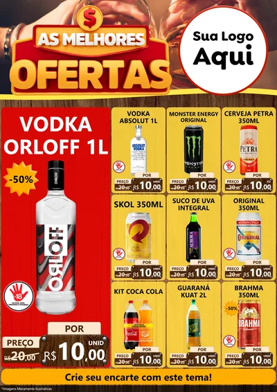 Modelo de Encarte para Encarte A4 Vertical com o tema As Melhores Ofertas para Distribuidora de bebidas