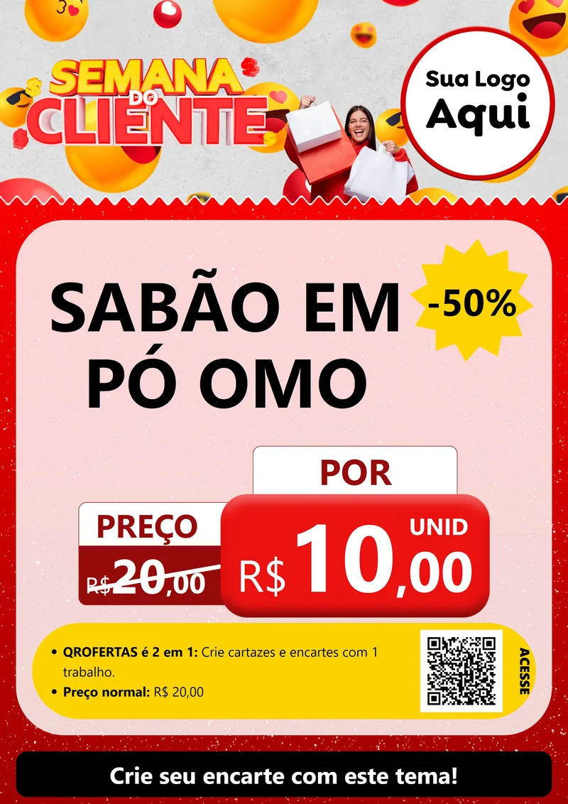 Modelo de Cartaz para Cartaz A4 Vertical com o tema Semana do Cliente para Produtos de Limpeza