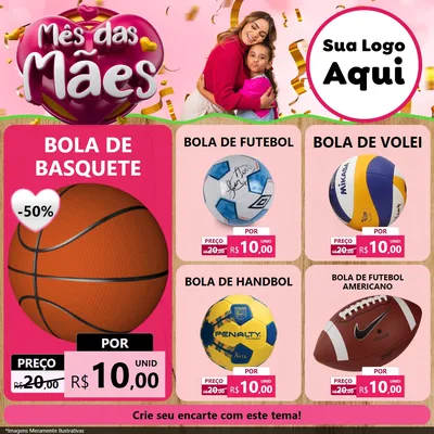 Modelo de Rede Social para Feed Facebook com o tema Mês das Mães para Artigos Esportivos