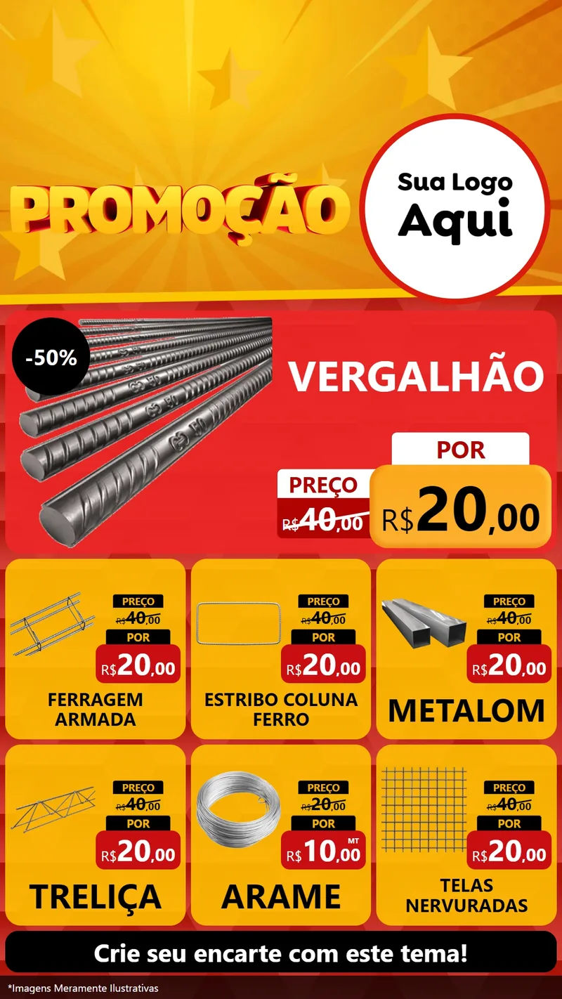 Modelo de Rede Social para Stories com o tema Promoção para Ferragens