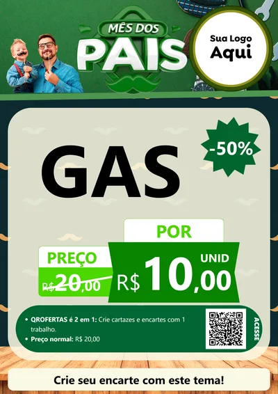 Modelo de Cartaz para Cartaz A4 Vertical com o tema Mês dos Pais para Água e gás