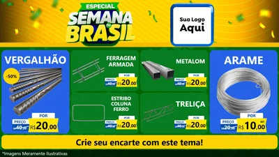 Modelo de TV para TV Horizontal com o tema Especial Semana do Brasil para Ferragens