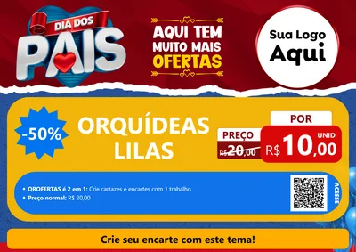 Modelo de Cartaz para Cartaz A4 Horizontal com o tema Dia dos Pais para Floricultura e jardim
