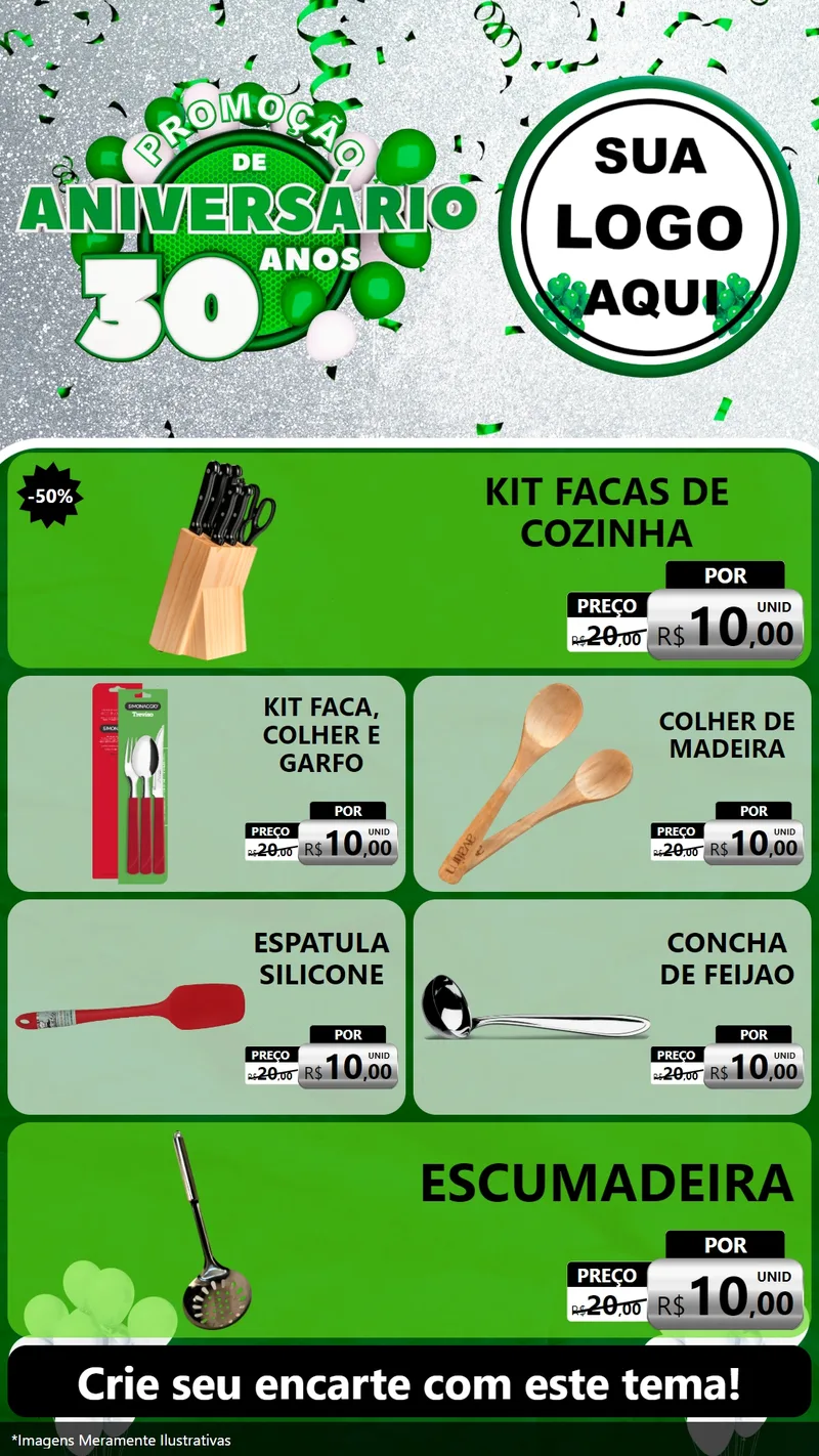 Modelo de TV para TV Vertical com o tema Promoção de Aniversário - 30 Anos para Utilidades Domésticas
