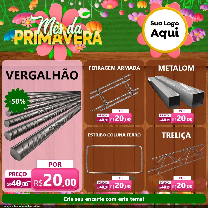 Modelo de Rede Social para Feed Facebook com o tema Mês da Primavera para Ferragens
