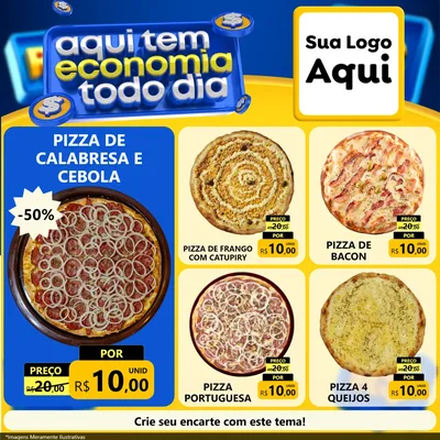 Modelo de Rede Social para Feed Facebook com o tema Aqui Tem Economia Todo Dia para Pizzaria