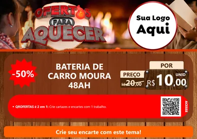 Modelo de Cartaz para Cartaz A4 Horizontal com o tema Ofertas Para Aquecer para Baterias Elétricas