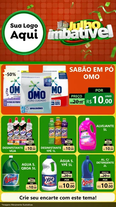 Modelo de Rede Social para Stories com o tema Julho Imbatível para Produtos de Limpeza