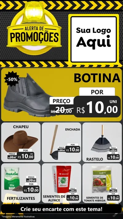 Modelo de Rede Social para Stories com o tema Alerta de Promoções para Agropecuária