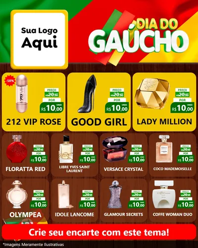 Modelo de Rede Social para Feed Instagram com o tema Dia do Gaúcho para Perfumes