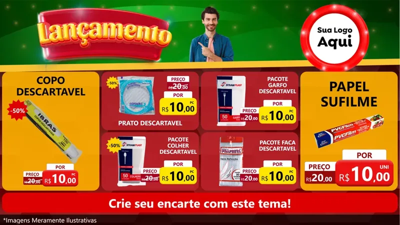 Modelo de TV para TV Horizontal com o tema Lançamento para Embalagens