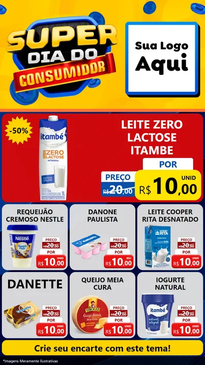 Modelo de Rede Social para Stories com o tema Super Dia do Consumidor para Frios e Laticínios