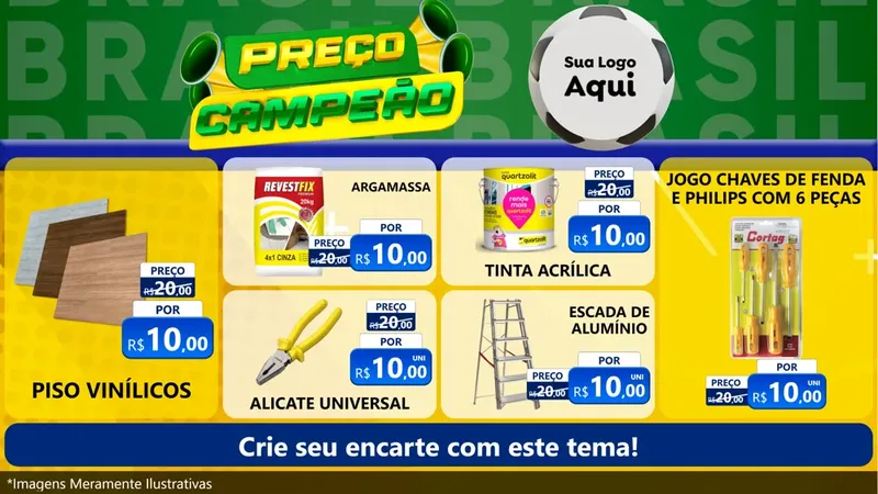 Modelo de TV para TV Horizontal com o tema Preço Campeão - Copa para Material para Construção