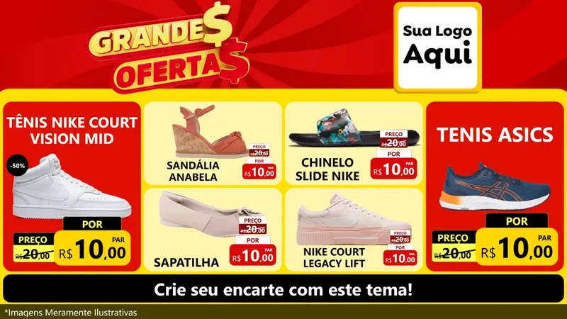 Modelo de TV para TV Horizontal com o tema Grandes Ofertas para Calçados