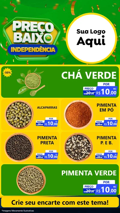 Modelo de TV para TV Vertical com o tema Preço Baixo de Independência para Produtos Naturais