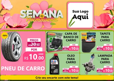Modelo de Encarte para Encarte A4 Horizontal com o tema Semana da Primavera para Auto peças